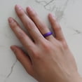 thumbnail image 6 of Amethyst Purple Breathable Pearly Silicone Ring for Women 4mm Bandwidth, 6 of 6