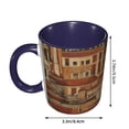 thumbnail image 3 of Roma Building Old Coffee Mug Fun Custom Ceramic Mugs 11oz Navy Blue, 3 of 5