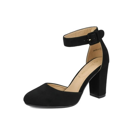 

Women‘s Black Nubuck High Heel Ankle Strap Party Pumps Shoes Women‘s Footwear