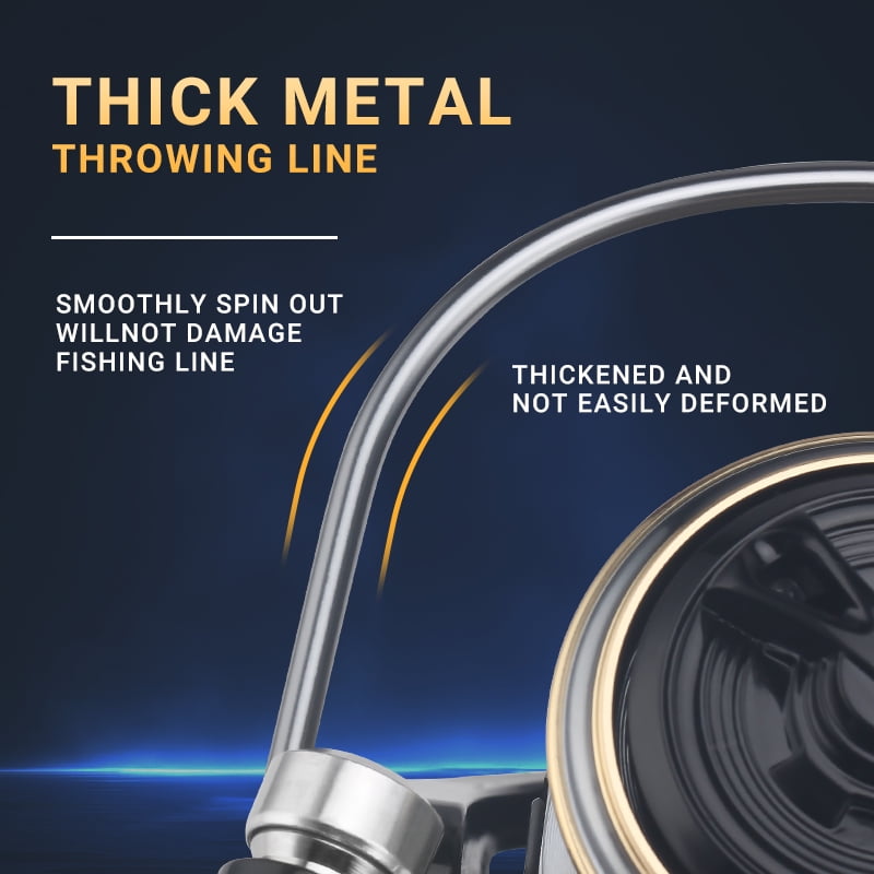 HAUT TON GoldWing 500-7000 Spinning Fishing Reel Metal Spool 5.2:1 4.7:1 GearRatio 13-26.5Lbs Max Drag For Freshwater Saltwater