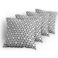 thumbnail image 5 of Ambesonne Black and White Throw Pillow Cover 4 Pack, Modern Triangle, 16", Black and White, 5 of 7