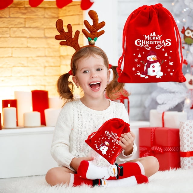 Red Christmas Gift Bag Christmas Candy Snack Bag Christmas Tree Decoration Bag Fruit Packaging Bag