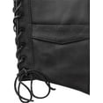 thumbnail image 5 of First Mfg Co - Deadwood - Men's Motorcycle Biker Riding Black Leather Vest - Medium, 5 of 5