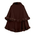 thumbnail image 2 of DAFPZW Medieval Women's Poncho Cloak Renaissance Double-Layered Faux Fur Cape Coat with Faux Rabbit Fur Collar, 2 of 5