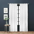 thumbnail image 1 of Hometrends Natalie 84" Back Tab Light Filtering Drapery Window Curtains Panel, White, 1 of 7