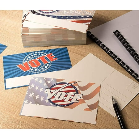 120 Pack Vote Postcards for Election Day, Patriotic Designs for Voting ...