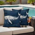 thumbnail image 4 of Summer Whale Outdoor Waterproof Pillow Covers, Ocean Vintage Wooden Grain Blue Decorative Square Throw Pillowcase Sofa Cushion Sham for Patio/Couch/Chair, 18"x18" 2 Pack, 4 of 8