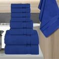 thumbnail image 3 of Cotton 8-Piece Towel Set, Includes 4 Washcloths, 2 Hand Towels and 2 Bath Towels, 100% Turkish Cotton - Highly Absorbent and Super Soft Towels for Bathroom, Royal Blue, 3 of 7