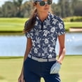 thumbnail image 4 of Whosucclay Sea Turtle Pattern Women Zip Golf Shirts, Quick Dry Women Short Sleeve Golf Shirts Lightweight Moisture Wicking Golf Polo Tops Size X-Small, 4 of 10