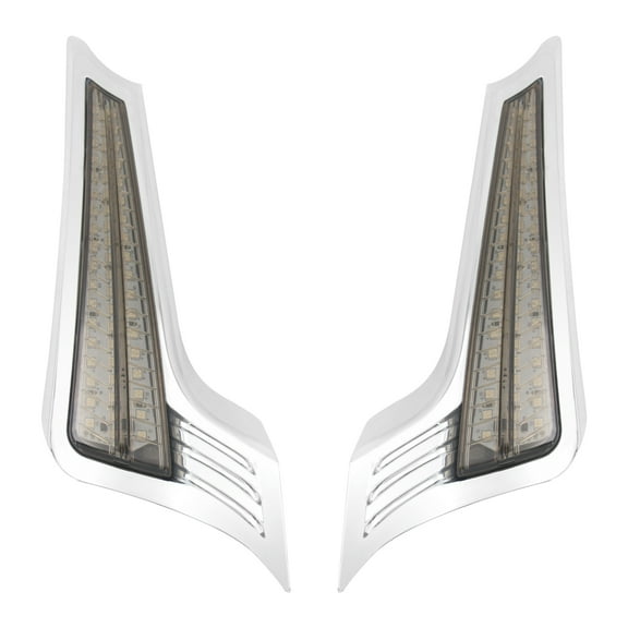LED Rear Fender Chrome Filler Panel Amber Turn Signal Lights Fit For Touring 14 