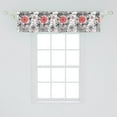 thumbnail image 2 of Ambesonne Grunge Window Valance, Mandala Rounds, 54" X 12", Vermilion Black White, 2 of 3