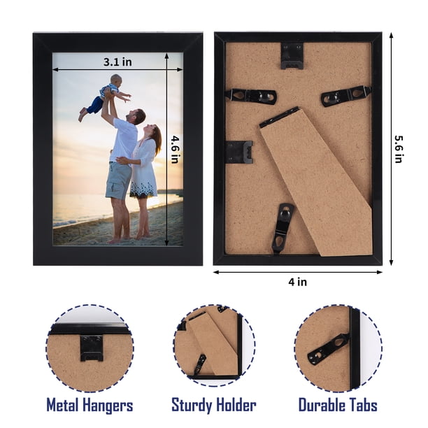 PHAREGE 18 Pack 3.5x5 Black Picture Frames, Wall Mount/Tabletop