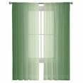 thumbnail image 2 of Green Ombre Semi Sheer Curtains 96 Inch Length 2 Panels Set, Modern Gradient Abstract Art Sheer Kitchen Curtain Privacy Voile Window Curtain for Living Room Bedroom Rod Pocket Drapes, 2 of 7