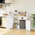 thumbnail image 4 of HOOBRO Double Trash Cabinet, 20 Gallon Freestanding Trash Can Cabinet, Removable Shelf & Anti-Tip Kit, Freestanding Kitchen Trash Storage Cabinet, White and Natural WN05LJ01, 4 of 9