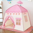 thumbnail image 2 of Regalo de tienda de campaña para niños, para niñas y niños, casa de juegos de princesas, castillo rosa, tienda de campaña de cuento de hadas, interior y exterior, cumpleaños, 2 of 5