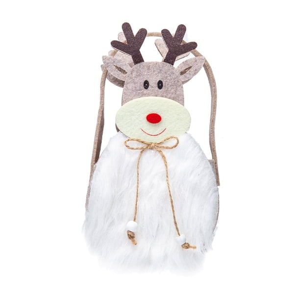 Billuyoard Regalo de Navidad Bolsas de regalo Elementos Bolsas de almacenamiento resistentes al desgarro Colgantes de galletas para bocadillos Bolsa de Kits de decoración para fiestas Alce/1 pieza Billuyoard HA068921-03