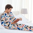 thumbnail image 6 of Salouo Cute Sea Animals Print Button-Front Long Sleeve Pajama Set for Men, Soft 2Pjs Men's Long Sleeve Sleepwear-XX-Large, 6 of 7
