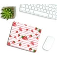 thumbnail image 4 of Mouse Pad, Striped Pattern and Watercolor Strawberries Mouse Pad, Personalized Rectangle Mousepad Customized Mouse Pads with Designs Non-Slip Rubber Smooth MousePads for Computer Laptop, 4 of 5
