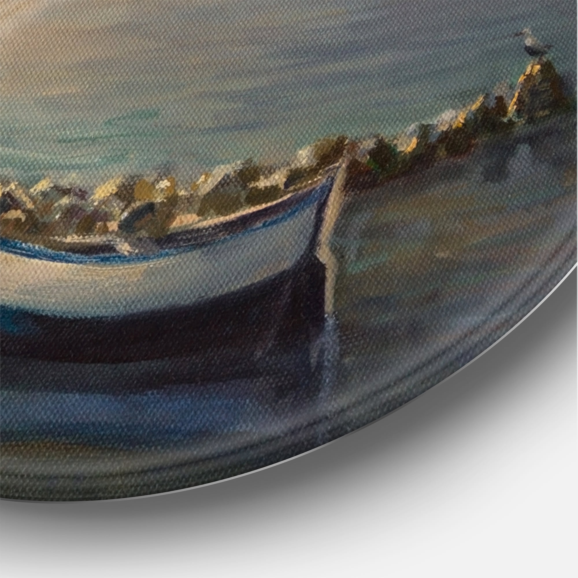Designart 'Romantic Morning By The Sea' Nautical & Coastal Circle Metal Wall Art 29x29 - Disc of 29