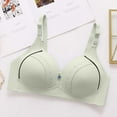 thumbnail image 4 of Bras for Women Wirefree New Women No Wire Bras Everyday Breathable Bra Comfortable Convenient Daily Bra Soft Support Push up Bralettes Padded Seamless Bra Plus Size Comfort Bra Green, 4 of 9