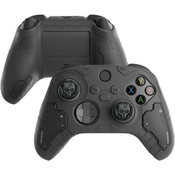 Controller Grips Set, Anti-Slip Silicone for Xbox Series X/S Gamepad with 2 Thumb Grip Caps-Black