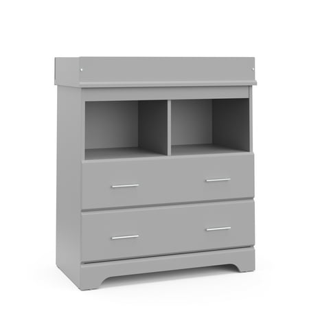 UPC: 0810003665348 | Storkcraft Brookside 2 Drawer Changing Table Dresser by Storkcraft Pebble Gray