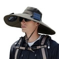 thumbnail image 4 of Wide Solar Fan Outdoor Fishing Hat Men Sun Hat with Solar Fan Fishing Hats 3 Speed Adjustable Fan Hat, 4 of 7