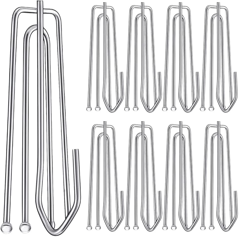 30PC Stainless Steel Curtain Pleat Hooks,Drapery Hook and Pin for