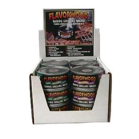 Hickory Flavor - Grilling Smoke - Reusable Flavorwood BBQ Grill Smoke in a Can (12 Can Value Pack - 4 each of Apple, Hickory, Mesquite) - Easily Infuse Natural Wood Flavor