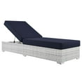 thumbnail image 2 of Modway Convene Rattan Weave Outdoor Patio Chaise in Light Gray/Navy, 2 of 8