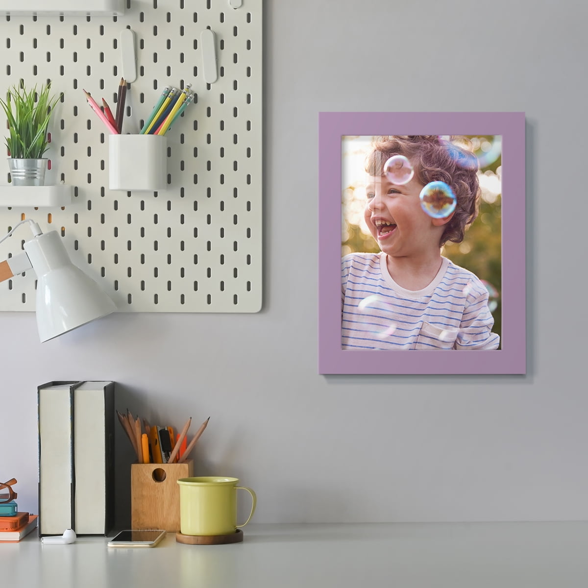 Modern Real Wood 6x8 inch Picture Frame in Violet