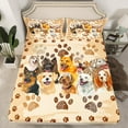 thumbnail image 2 of Homewish Kawaii Dogs Twin Sheet Sets,Graffiti Dog Paws Twin Fitted Sheet,Pet Lovers Flat Sheet For Teens,Luxury Bedroom Decor,3-Piece, 2 of 7