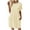 Beige, variant on USSUMA Womens Summer Dresses Summer Dress Short Sleeve Crew Neck Casual Solid Color Dress with Pocket Maxi Dress Leisure Skirt Comfortable Skirts Street Online Shopping Beige Dress Size-L