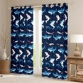 thumbnail image 2 of Feelyou Marine Shark Curtains Pack of 2 (52x84 Each), Ocean Animal Sealife Window Curtains, 2 of 6