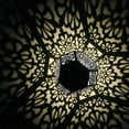 thumbnail image 3 of Luz De Linterna LED Con Energía Solar, Decorativa, Respetuosa Con El Medio Ambiente, Hermoso Patrón Hueco, Linterna Solar Colgante, Polígono Plateado Para Patio, 3 of 8