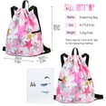 thumbnail image 3 of Mygreen Waterproof Drawstring Bag, Drawstring Backpack, Gym Bag Sackpack Sports Backpack for Women Girls Stars Pink, 3 of 8