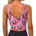 thumbnail image 3 of Xecao Panda Heart Valentine for Sports Bra with Removable Pads, Crop Tank Top Design, Women's Longline Sports Bra - Non-Wired - Small, 3 of 9