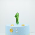 DERVENTA Large Birthday Candle Number 3D Green 3.7 inch Party