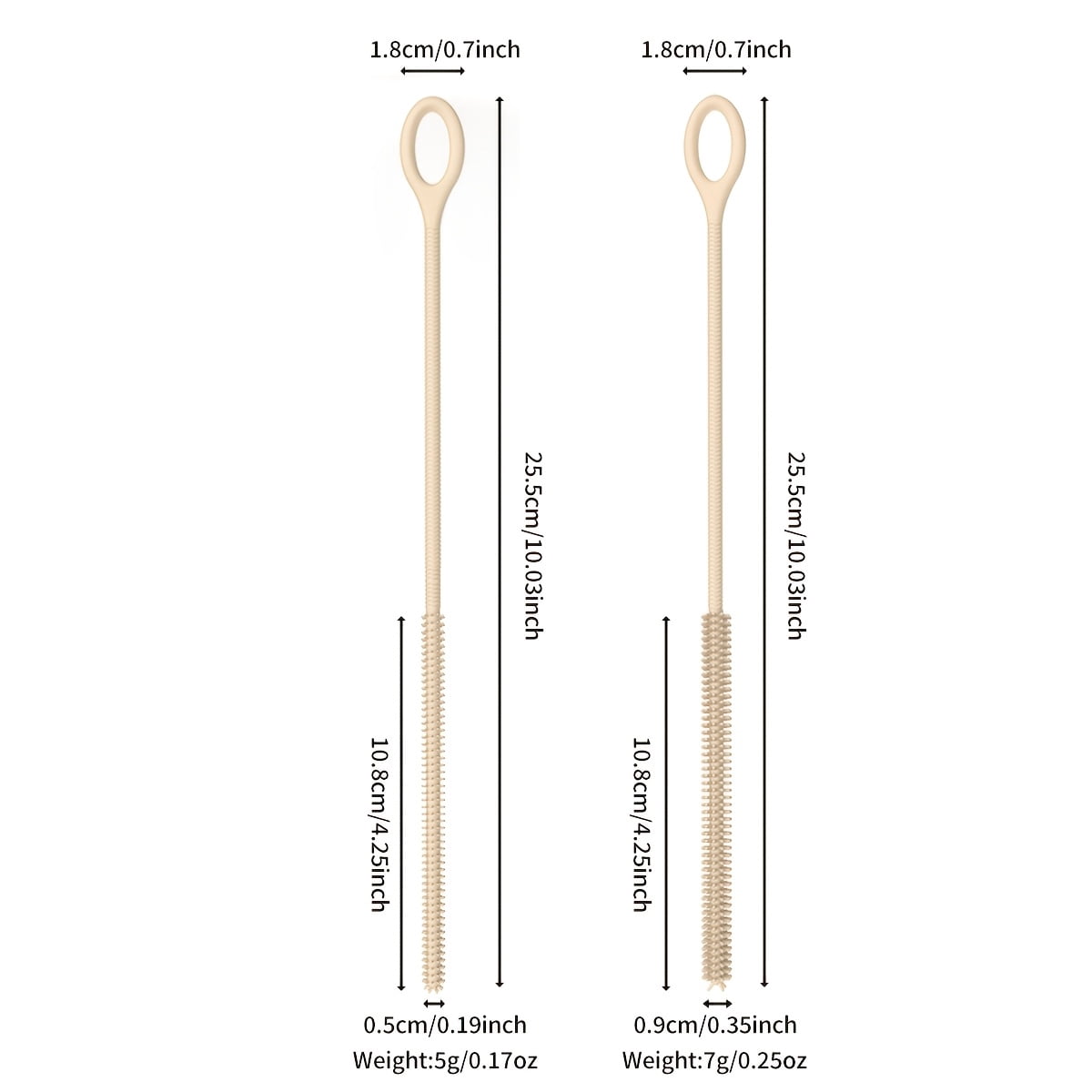 Silicone Straw Cleaning Brush | Extra-Long Slim Brush Head, Designed for Narrow Tubes, Easily Reaches into Lid Straws/ Bottle Straws/Thermos Cups, Food-Grade Flexible for Thorough Stain Removal