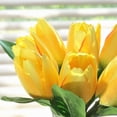 thumbnail image 4 of Enova Home Artificial Tulips Silk Flowers Arrangement in Clear Glass Vase with Faux Water (Yellow), 4 of 4