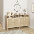 thumbnail image 6 of FOLDLIFE 2Pcs Rattan Buffet Cabinet with Storage,Multifunctional Storage Sideboard with 2 Doors and Shelf,Accent Cabinet Console for Dining Room, Living Room, Hallway,Natural Oak, 6 of 9