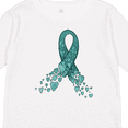 thumbnail image 4 of Inktastic Ovarian Cancer Awareness Teal Ribbon Made of Hearts Boys or Girls Long Sleeve Toddler T-Shirt, 4 of 5