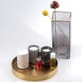 thumbnail image 4 of Bandeja redonda dorada para servir, bandejas decorativas para perfumes, joyas, cosméticos, comida, café, té, velas, tocador de baño, mesa de baño (latón), 4 of 5