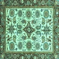 thumbnail image 1 of Ahgly Company Indoor Square Abstract Turquoise Blue Modern Area Rugs, 3' Square, 1 of 4