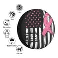 thumbnail image 4 of KLL Ribbon Breast Cancer Awareness Pattern 14-17 inch Spare Tire Cover Universal Wheel Protector for Truck SUV Trailer Camping Rv Tire Covers-15 inch, 4 of 6