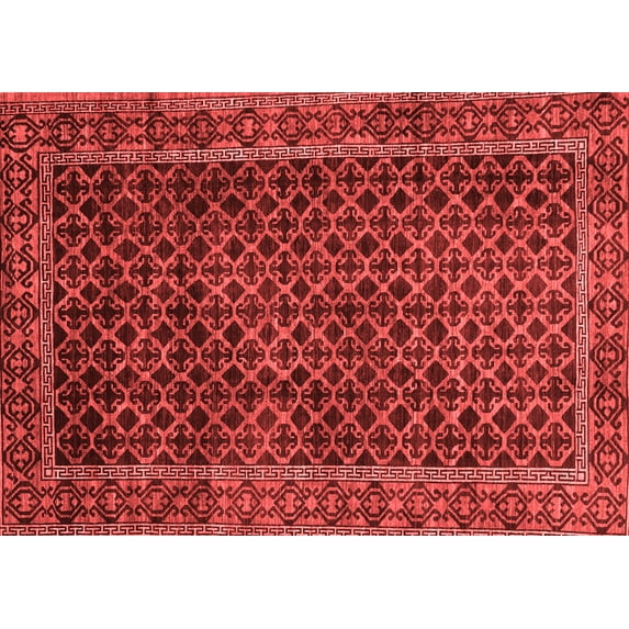 Ahgly Company Machine Washable Indoor Rectangle Southwestern Red Country Area Rugs, 4' x 6'