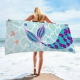 thumbnail image 3 of DISHAN Soft Texture Mermaid Pattern Beach Towel - Water Absorption - Microfiber - Absorbent Body SPA Towels - Daily Use, 3 of 8
