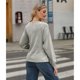 thumbnail image 5 of Sudadera con Nudo en la Cintura para Mujer, Larga Raglán, Estilo Túnica, Cuello Redondo, Elegante Blusa Deportiva de Otoño Gris M, 5 of 7