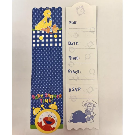 Rare Sesame Street Baby Shower Elmo Baby Shower Party Invitations W/Envelopes