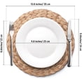 thumbnail image 2 of 4 Pack, Round Woven Placemats, Natural Water Hyacinth Wicker Place mats, Braided Straw Table Mats for Dining Table, Fall, Halloween, Thanksgiving, Chrismats (13.8 inch), 2 of 6